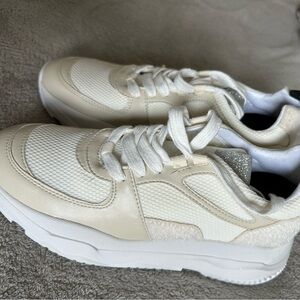 Tan and white platform sneakers. Never worn.